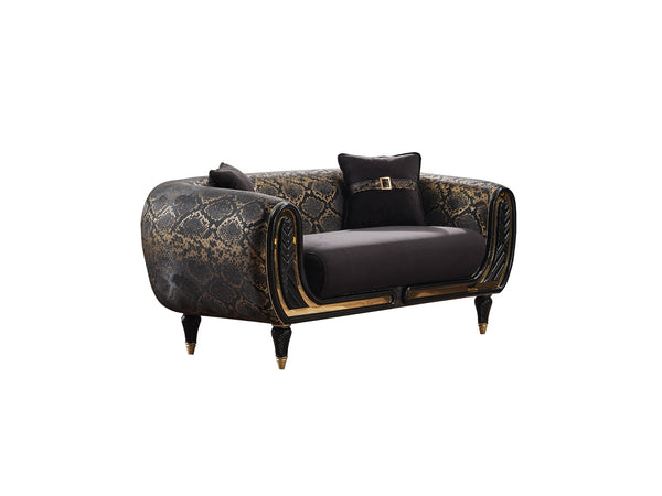 Lima Stationary Loveseat in Black
