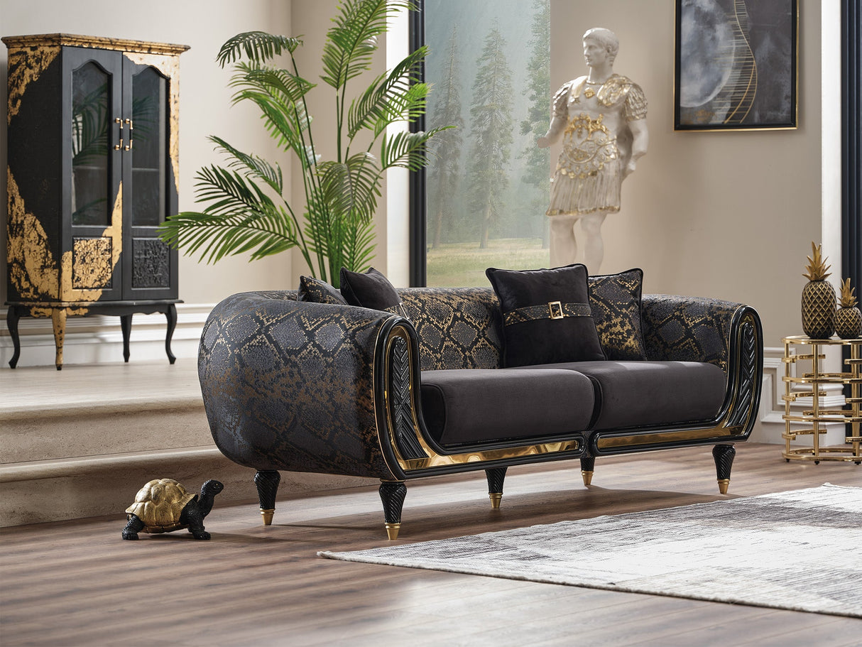 Lima Stationary Sofa in Black from Furnia - Luna Furniture