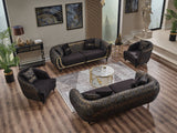 Lima 3-pieces (Sofa & Loveseat & Chair) Livingroom Set in Black from Furnia - Luna Furniture