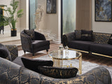 Lima 3-pieces (Sofa & Loveseat & Chair) Livingroom Set in Black from Furnia - Luna Furniture