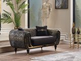 Lima 3-pieces (Sofa & Loveseat & Chair) Livingroom Set in Black from Furnia - Luna Furniture