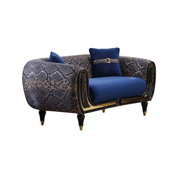 Lima Stationary Loveseat in Blue