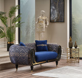 Lima Stationary Loveseat in Blue from Furnia - Luna Furniture