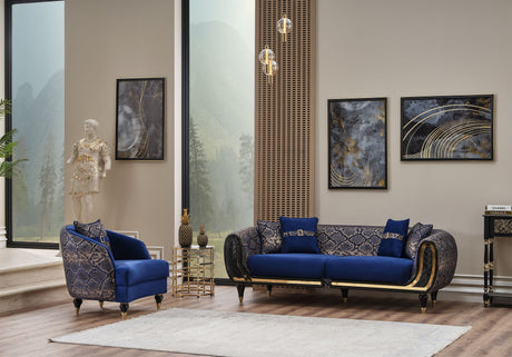 Lima 3-pieces (Sofa & Loveseat & Chair) Livingroom Set in Blue from Furnia - Luna Furniture