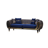 Lima Stationary Sofa in Blue from Furnia - Luna Furniture
