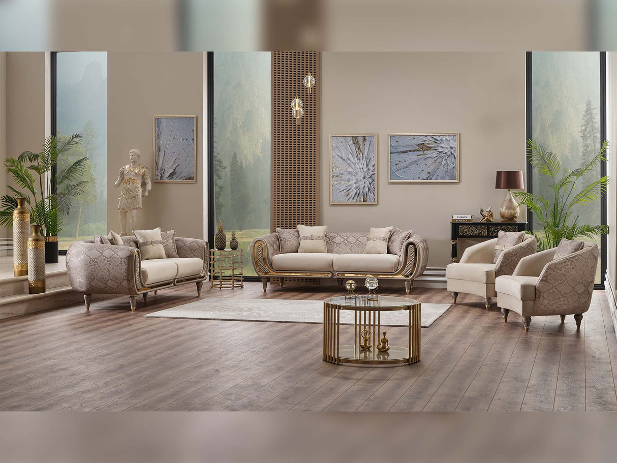 Lima Stationary Sofa in Cream from Furnia - Luna Furniture