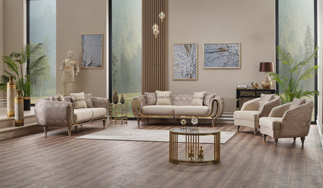 Lima Stationary Sofa in Cream from Furnia - Luna Furniture