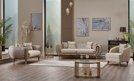 Lima Stationary Sofa in Cream from Furnia - Luna Furniture