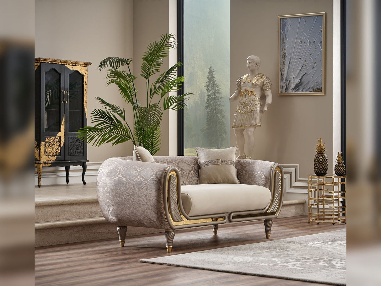 Lima 3-pieces (Sofa & Loveseat & Chair) Livingroom Set in Cream from Furnia - Luna Furniture