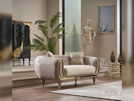 Lima 3-pieces (Sofa & Loveseat & Chair) Livingroom Set in Cream from Furnia - Luna Furniture