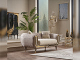 Lima Stationary Loveseat in Cream from Furnia - Luna Furniture