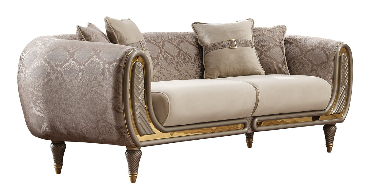 Lima Stationary Sofa in Cream from Furnia - Luna Furniture