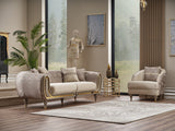 Lima Stationary Sofa in Cream from Furnia - Luna Furniture