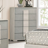 Lincolt White Wash/Stone Gray Chest from Furniture of America - Luna Furniture
