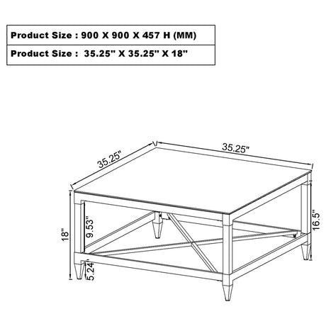 Lindley Chrome 2-Piece Square Coffee and End Table Set from Coaster - Luna Furniture