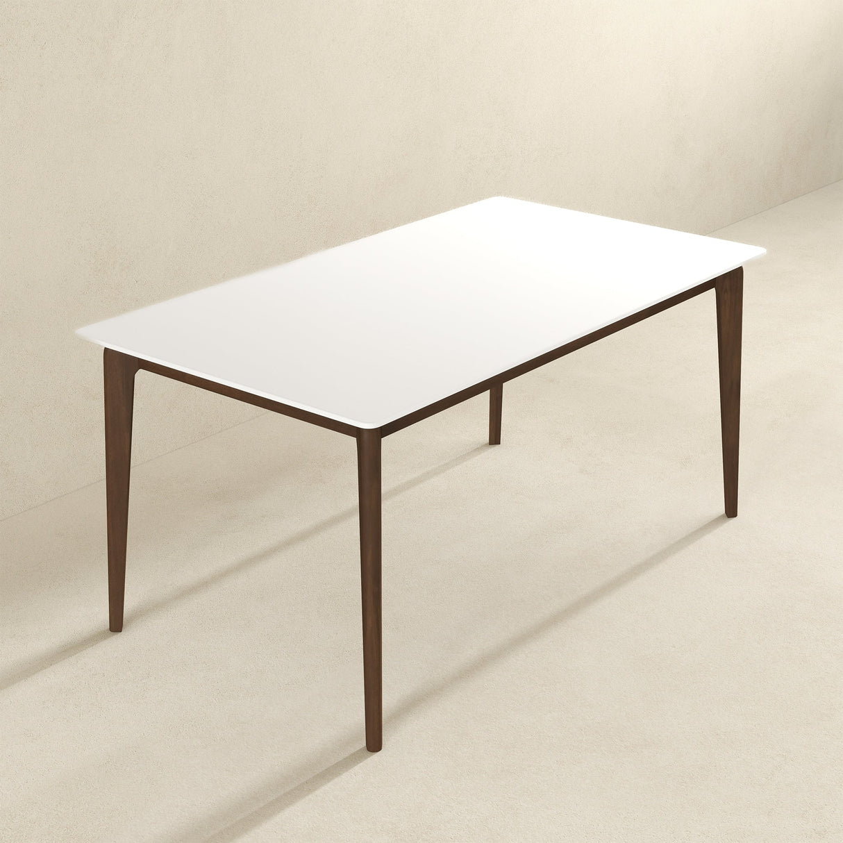 Lindsey Mid-Century Modern Solid Wood White Top Dining Table from Ashcroft Furniture - Luna Furniture