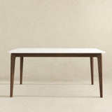 Lindsey Mid-Century Modern Solid Wood White Top Dining Table from Ashcroft Furniture - Luna Furniture