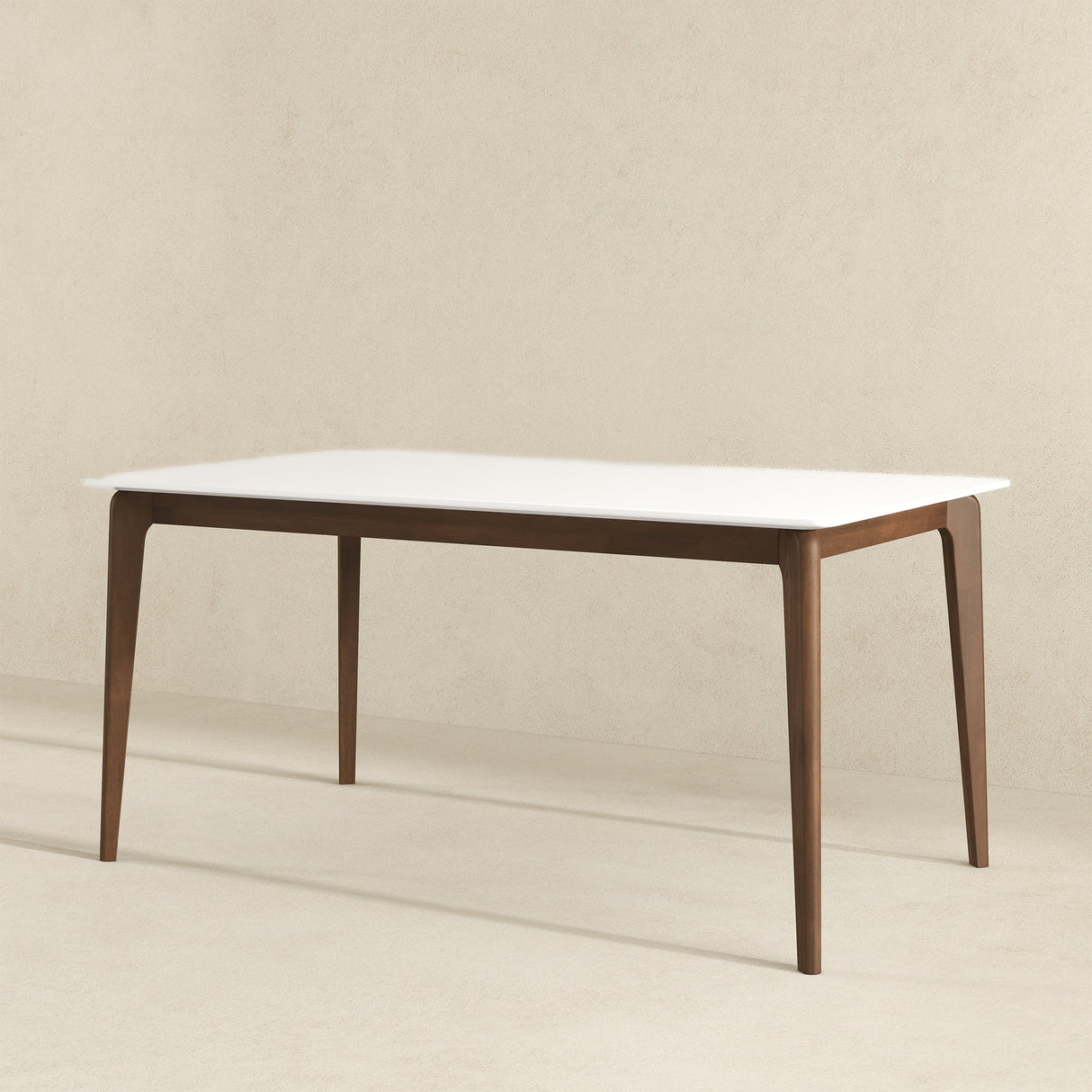 Lindsey Mid-Century Modern Solid Wood White Top Dining Table from Ashcroft Furniture - Luna Furniture