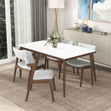 Lindsey Mid-Century Modern Solid Wood White Top Dining Table from Ashcroft Furniture - Luna Furniture