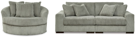 Lindyn Fog 2-Piece Sectional Sofa and Oversized Swivel Accent Chair from Ashley - Luna Furniture