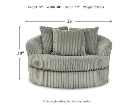 Lindyn Fog 2-Piece Sectional Sofa and Oversized Swivel Accent Chair from Ashley Furniture - Luna Furniture