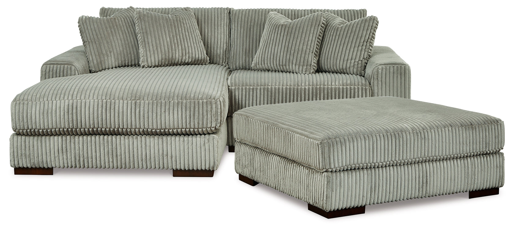 Lindyn Fog 2-Piece Sectional with Ottoman from Ashley - Luna Furniture