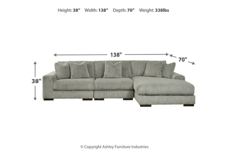 Lindyn Fog 3-Piece Sectional and Chair from Ashley - Luna Furniture