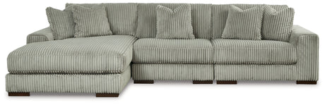 Lindyn Fog 3-Piece Sectional and Oversized Swivel Accent Chair from Ashley - Luna Furniture
