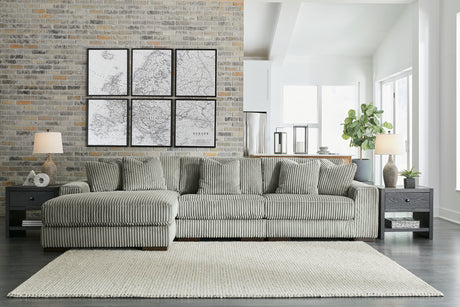 Lindyn Fog 3-Piece Sectional and Oversized Swivel Accent Chair from Ashley - Luna Furniture