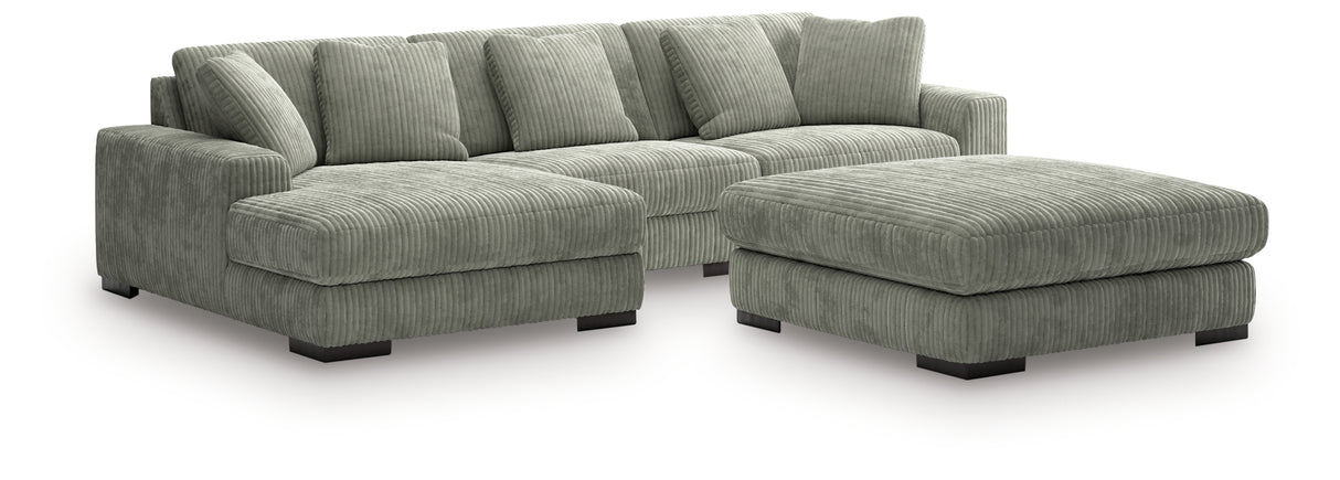 Lindyn Fog 3-Piece Sectional with Ottoman from Ashley Furniture - Luna Furniture