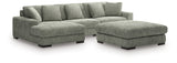 Lindyn Fog 3-Piece Sectional with Ottoman from Ashley Furniture - Luna Furniture