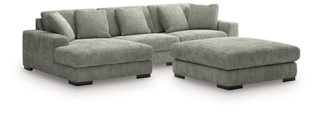 Lindyn Fog 3-Piece Sectional with Ottoman from Ashley - Luna Furniture