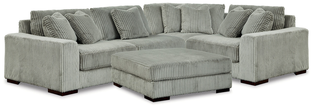 Lindyn Fog 4-Piece Sectional and Ottoman from Ashley - Luna Furniture