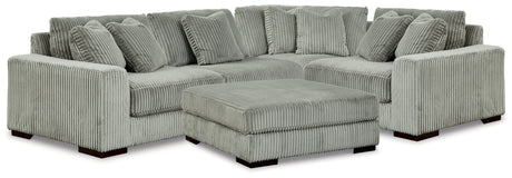 Lindyn Fog 4-Piece Sectional and Ottoman from Ashley - Luna Furniture