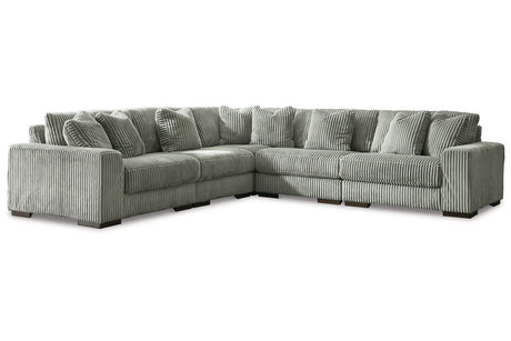 Lindyn Fog 5-Piece Sectional and Ottoman from Ashley - Luna Furniture