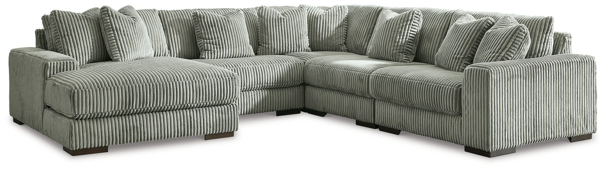 Lindyn Fog 5-Piece Sectional with Ottoman from Ashley - Luna Furniture