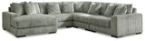Lindyn Fog 5-Piece Sectional with Ottoman from Ashley - Luna Furniture