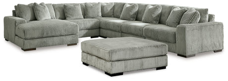 Lindyn Fog 6-Piece Sectional with Ottoman from Ashley - Luna Furniture