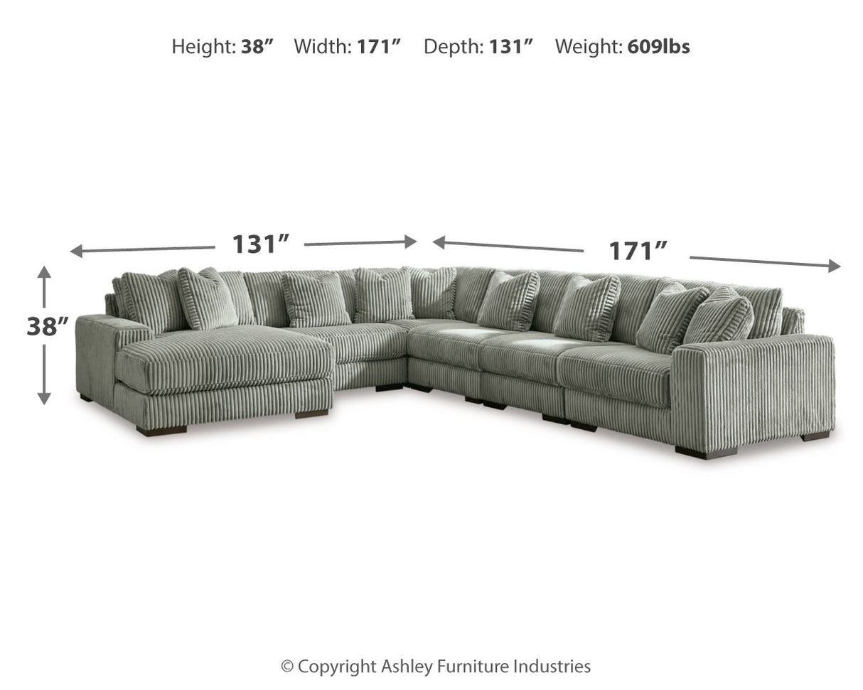 Lindyn Fog 6-Piece Sectional with Ottoman from Ashley - Luna Furniture