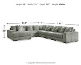 Lindyn Fog 6-Piece Sectional with Ottoman from Ashley - Luna Furniture