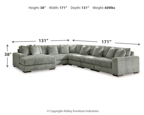 Lindyn Fog 6-Piece Sectional with Ottoman from Ashley - Luna Furniture