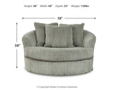 Lindyn Fog Super Chaise with Oversized Swivel Chair from Ashley Furniture - Luna Furniture