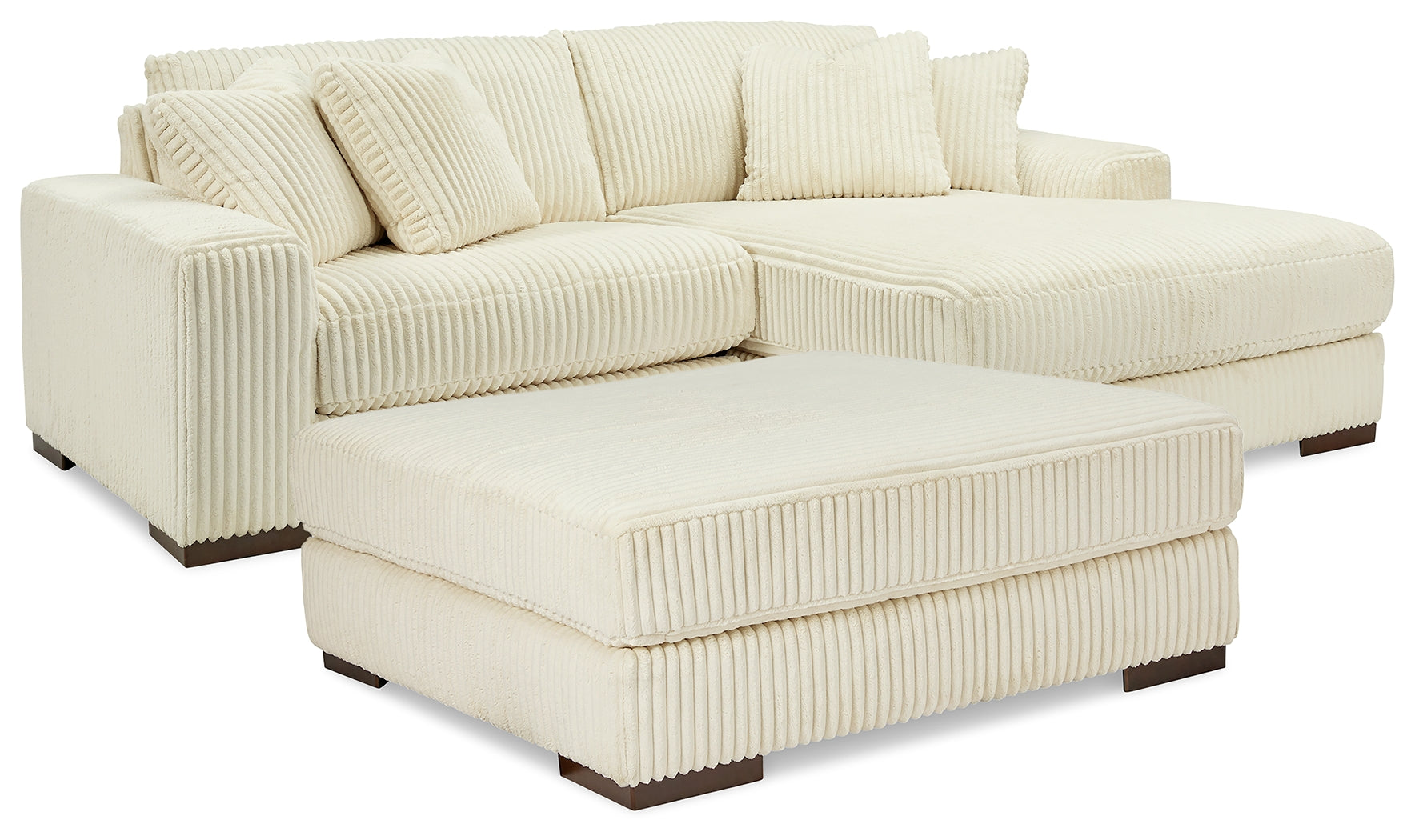 Ashley Lindyn Ivory 2-Piece Sectional with Ottoman – Luna Furniture