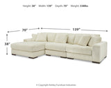 Lindyn Ivory 3-Piece Sectional with Ottoman from Ashley - Luna Furniture
