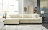 Lindyn Ivory 3-Piece Sectional with Ottoman from Ashley - Luna Furniture