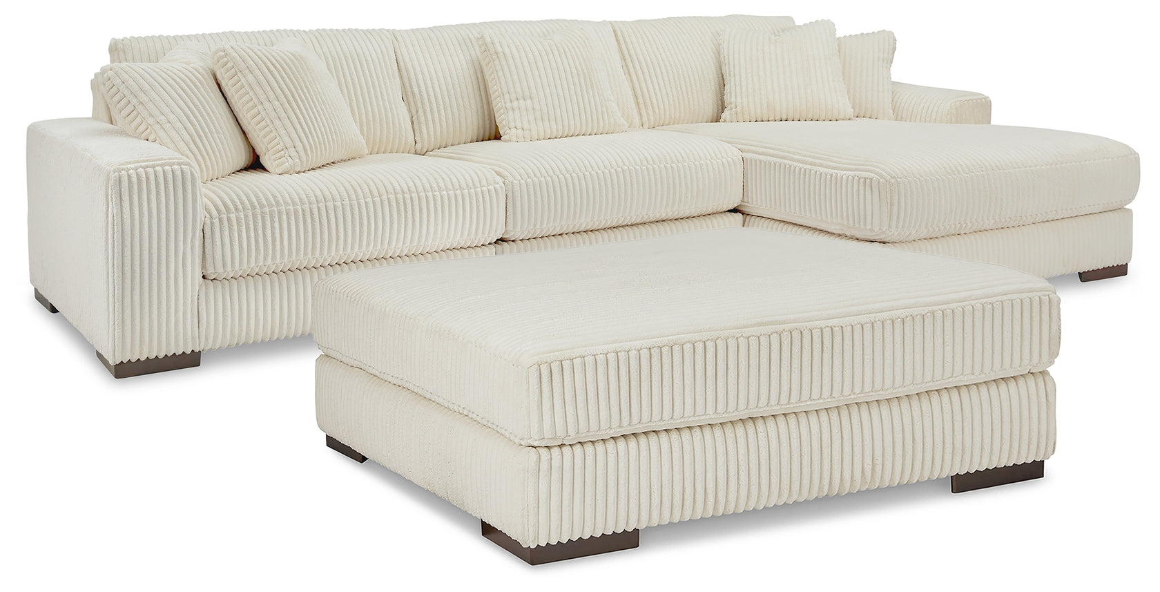 Lindyn Ivory 3-Piece Sectional with Ottoman from Ashley - Luna Furniture