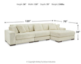 Lindyn Ivory 3-Piece Sectional with Ottoman from Ashley - Luna Furniture