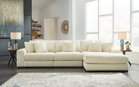 Lindyn Ivory 3-Piece Sectional with Ottoman from Ashley - Luna Furniture
