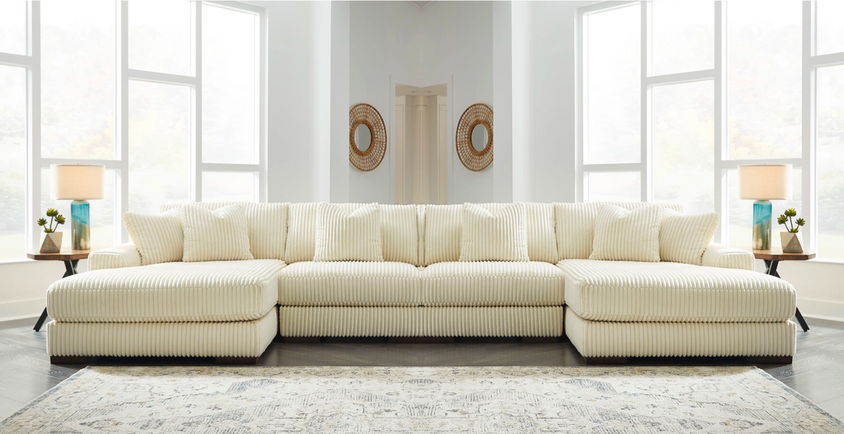Lindyn Ivory 4-Piece Double Chaise Sectional from Ashley - Luna Furniture
