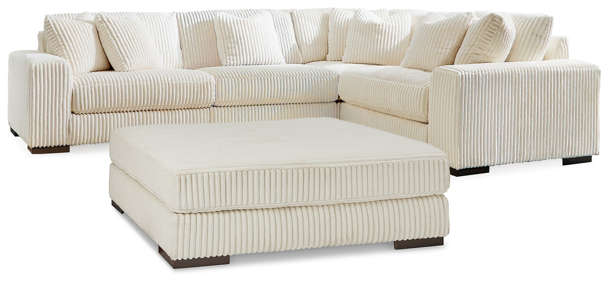 Lindyn Ivory 4-Piece Sectional with Ottoman from Ashley - Luna Furniture